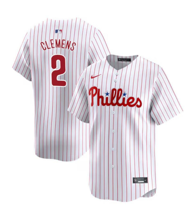 Men's Philadelphia Phillies #2 Kody Clemens White Home Limited Stitched Jersey